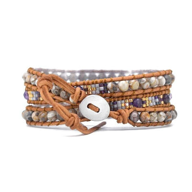 Paradise Island Amethyst And Jasper Wrap Bracelet-Your Soul Place